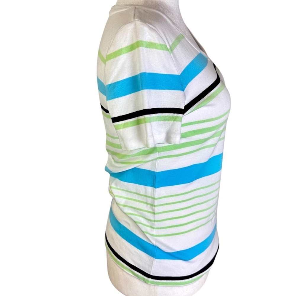 Talbots V-Neck Tee Short Sleeve Stripes Size M - Picture 6 of 10